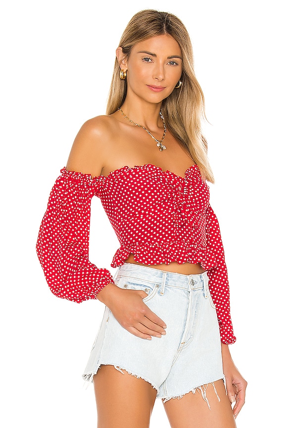 view 2 of 4 Top Arianna in Red & White Dot