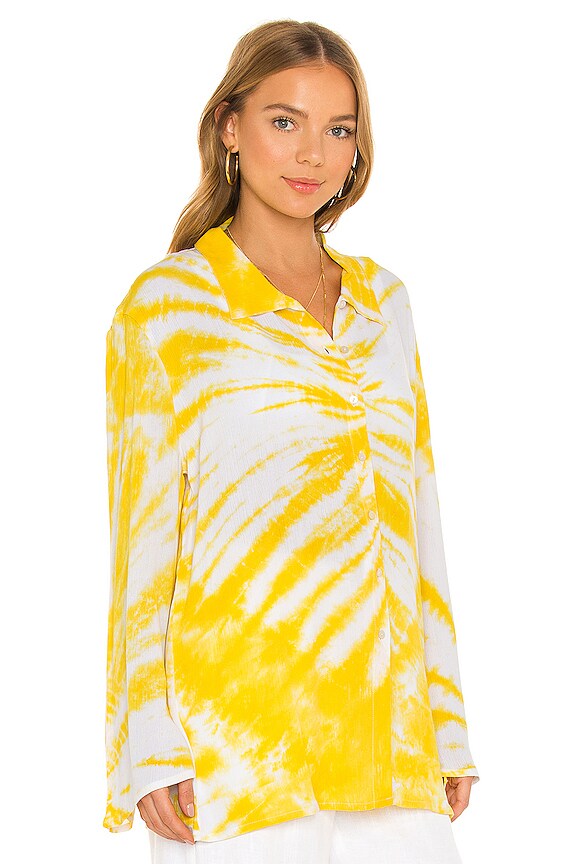 view 2 of 4 Whitney Beach Shirt in Maize Yellow Tie Dye