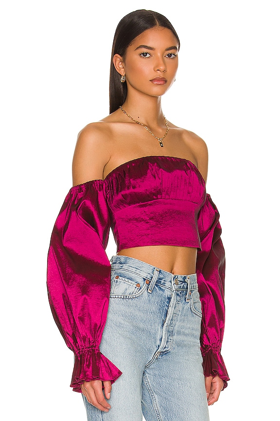 view 2 of 4 Fraya Top in Raspberry Red