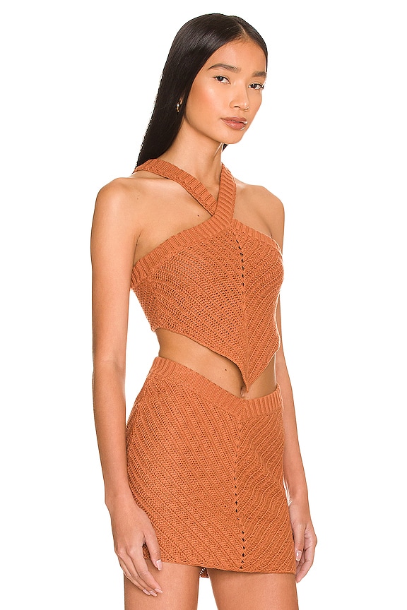 view 2 of 4 Malik Crochet Top in Cocoa Brown