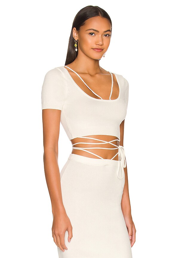 view 2 of 4 Baylor Scoop Neck Top in White