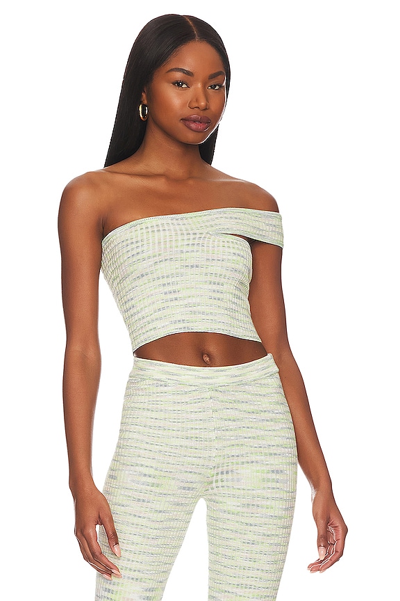 view 1 of 5 Mara Knit Top in Lime Spacedye