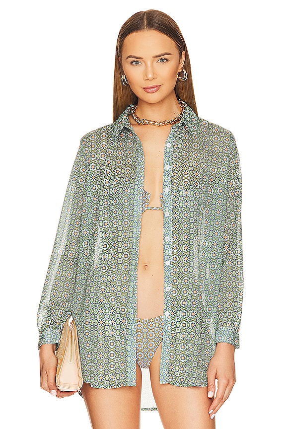 view 1 of 5 CHEMISE MARINA DEL REY in Green Spanish Tile