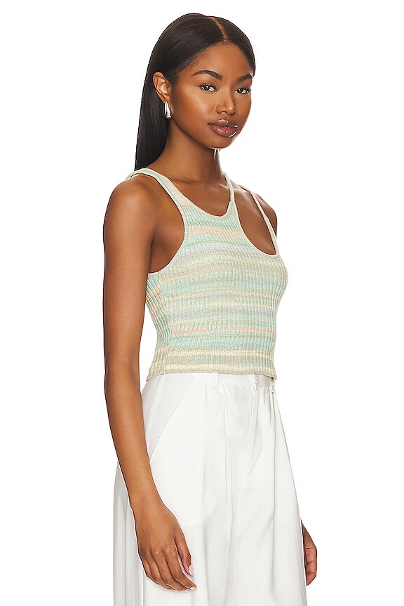 view 2 of 4 Kadin Asym Knit Top in Blue Spacedye