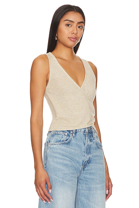 view 2 of 5 Sally Wrap Top in Oatmeal