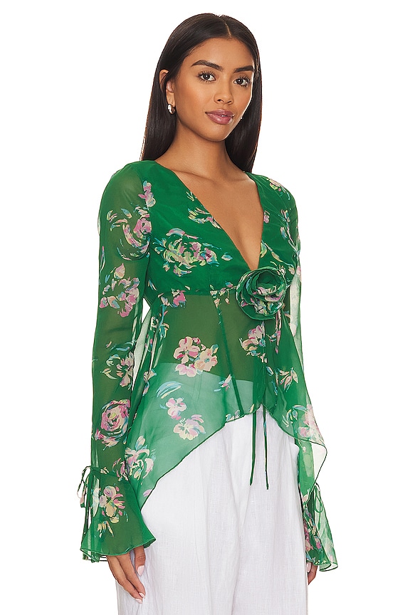 view 2 of 4 x Rachel Kiernan Top in Green Floral