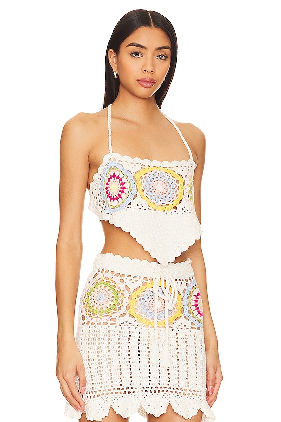 view 2 of 4 Val Crochet Top in Pastel Multi