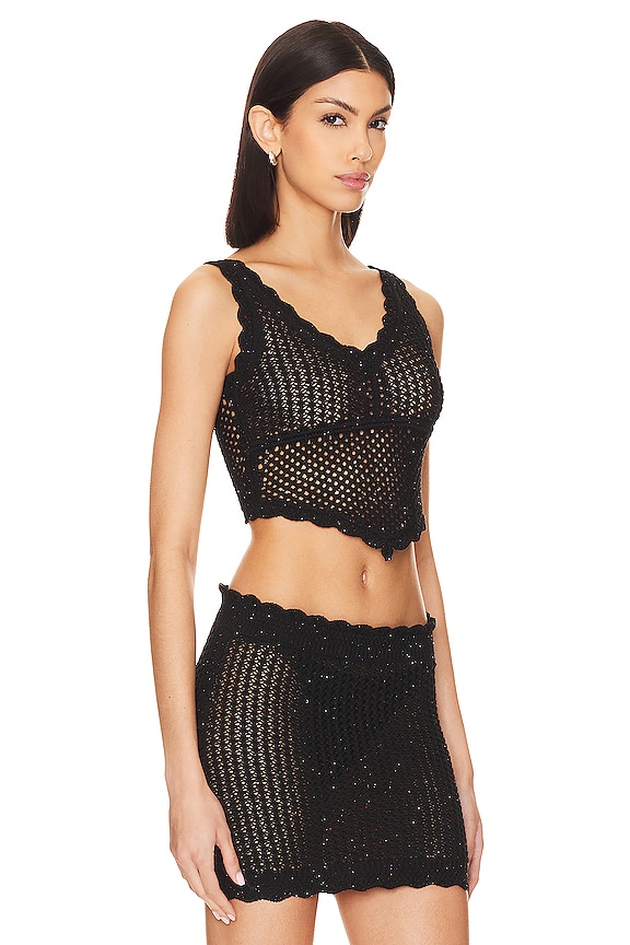 view 2 of 5 Renata Knit Shimmer Top in Black