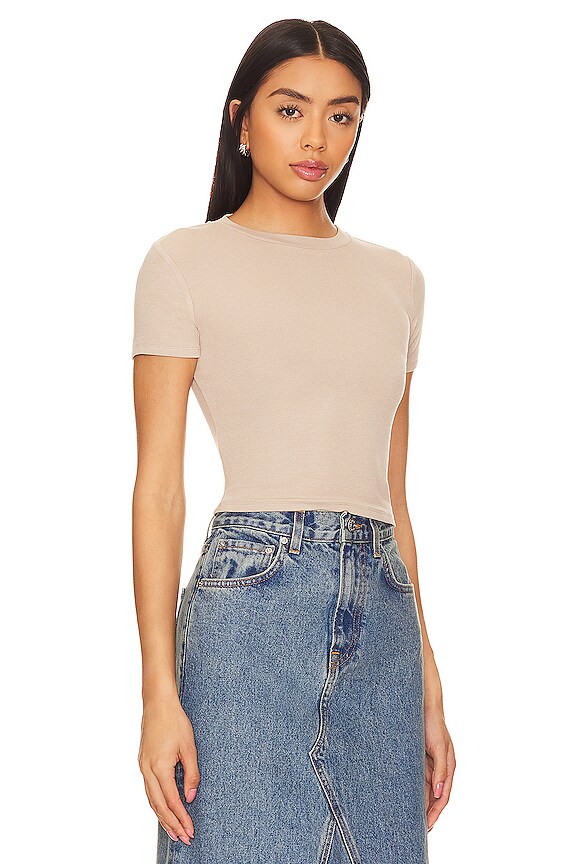 view 2 of 4 EMMA CROPPED Tシャツ in Stone