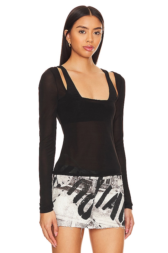 view 2 of 4 Ula Sheer Top in Black