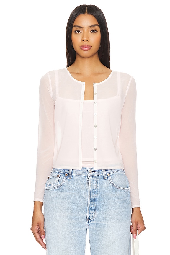 view 2 of 6 ANGELICA SHEER カーディガン in Light Peach