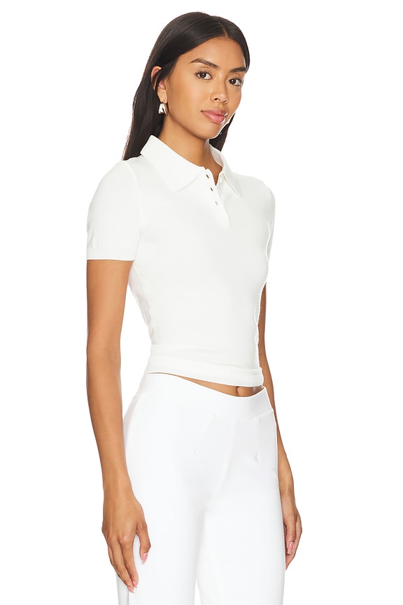 view 2 of 4 Candi Polo Top in White