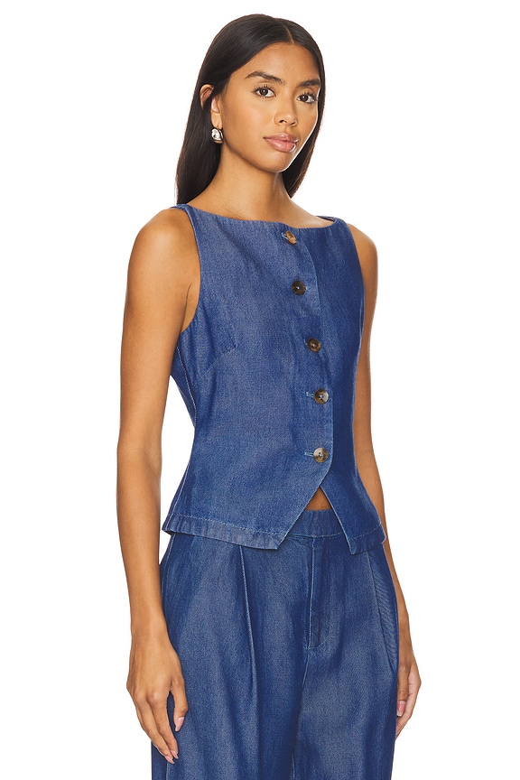 view 2 of 4 Agathe Vest Top in Blue Denim