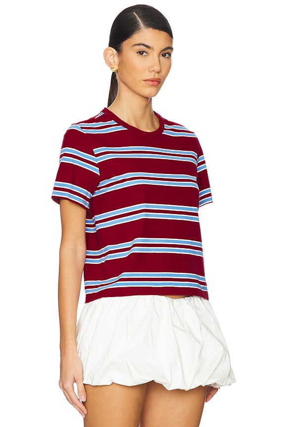 view 2 of 4 Lindsay Tee in Red & Blue Stripe