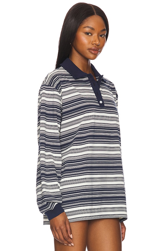 view 2 of 4 Lena Top in Navy & Ivory Stripe