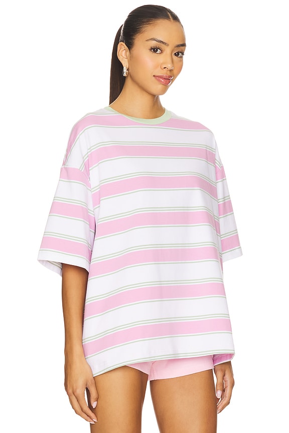 view 2 of 4 Devon Tee in Pink Multi Stripe