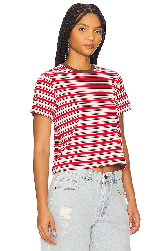 view 2 of 5 Liana Tee in Red Multi Stripe