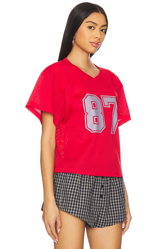 view 2 of 4 Cropped Jersey Top in Red