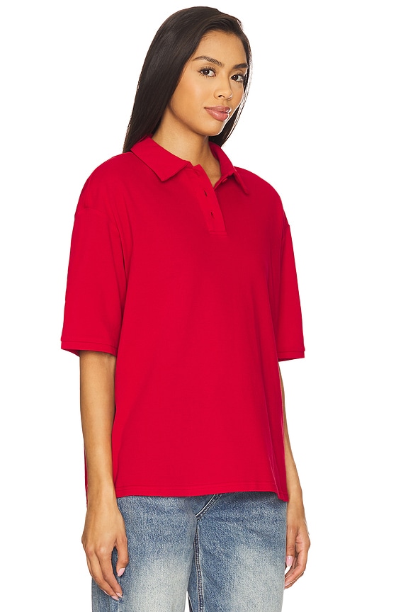 view 2 of 4 Tara Polo Top in Cherry Red