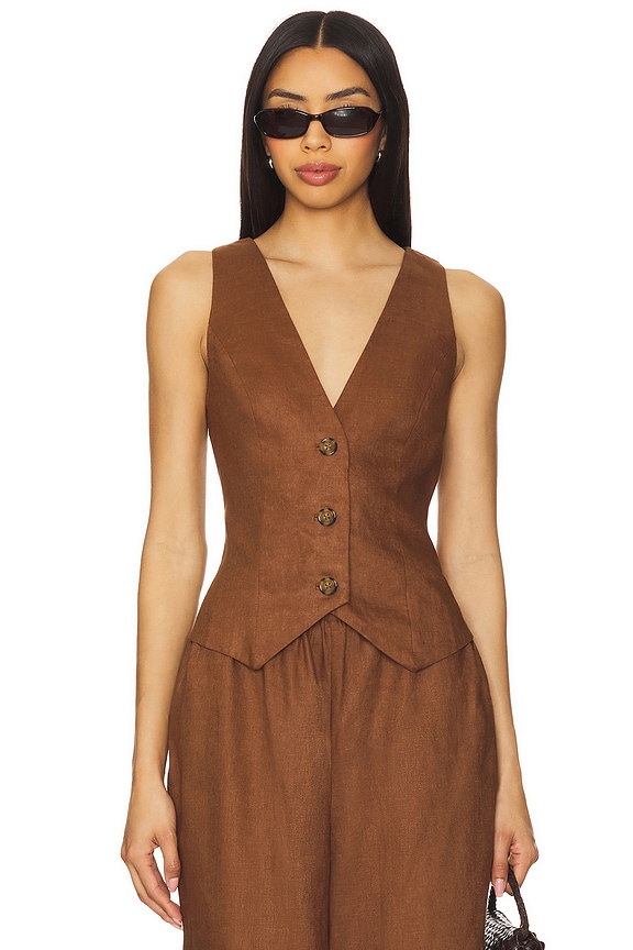 view 1 of 4 Asa Vest in Chocolate