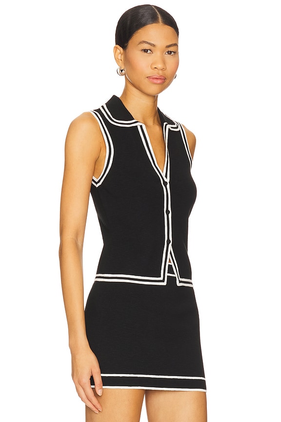 view 2 of 4 Azariah Knit Vest in Black & White