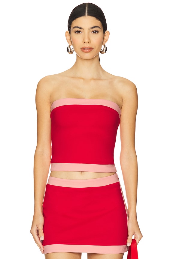 view 1 of 4 Eliza Top in Red & Pink