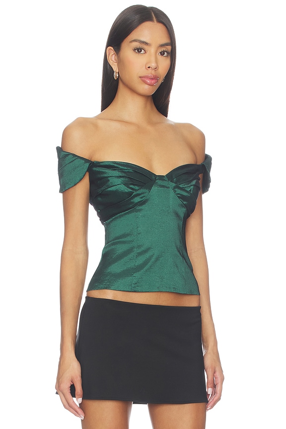 view 2 of 4 Colette Top in Emerald Green