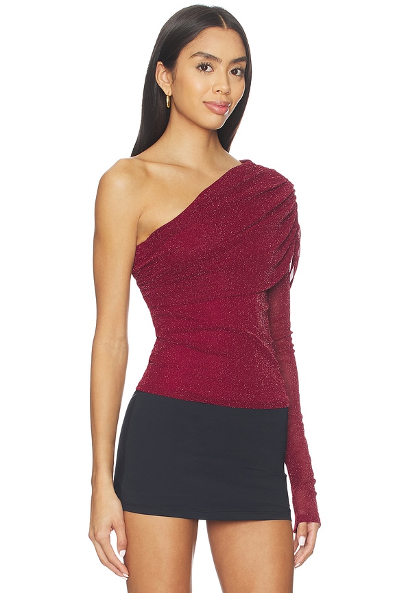 view 2 of 5 Lucille Top in Metallic Wine