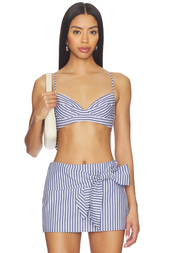 view 1 of 5 Grace Top in Navy Blue Stripe