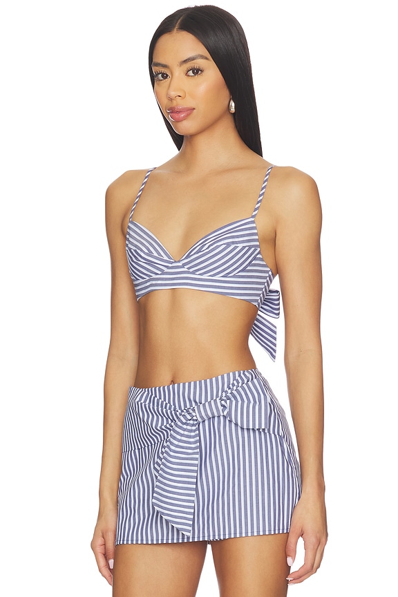 view 2 of 5 Grace Top in Navy Blue Stripe