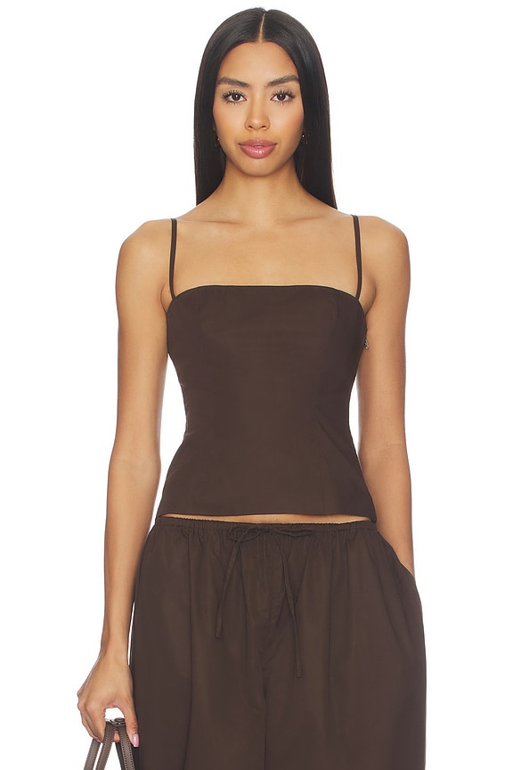 view 1 of 4 Ofelia Top in Chocolate Brown