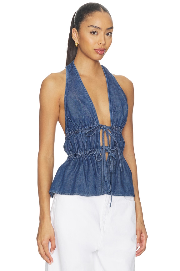 view 2 of 4 Juni Top in Dark Wash Denim