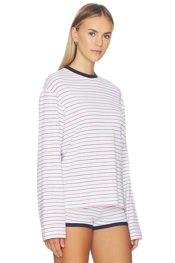 view 2 of 5 Aldea Top in Red & Navy Stripe