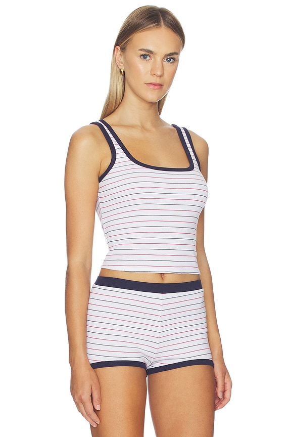 view 2 of 5 Anders Top in Red & Navy Stripe