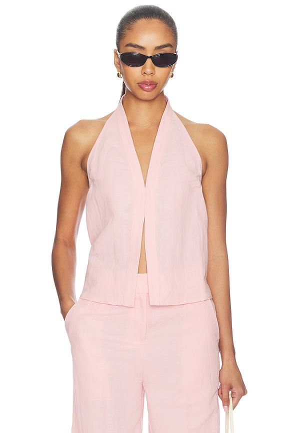 view 1 of 4 Sandra Linen Top in Pink