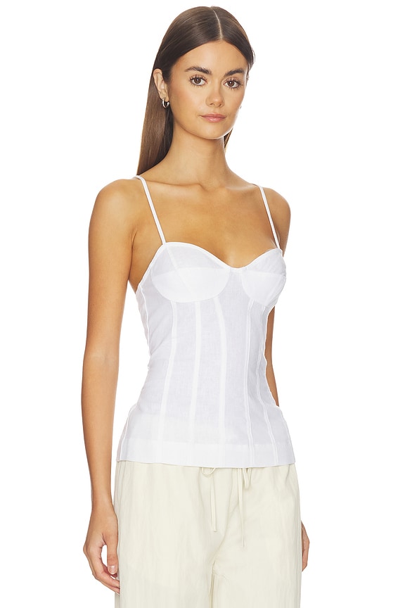 view 2 of 4 Haven Linen Top in White
