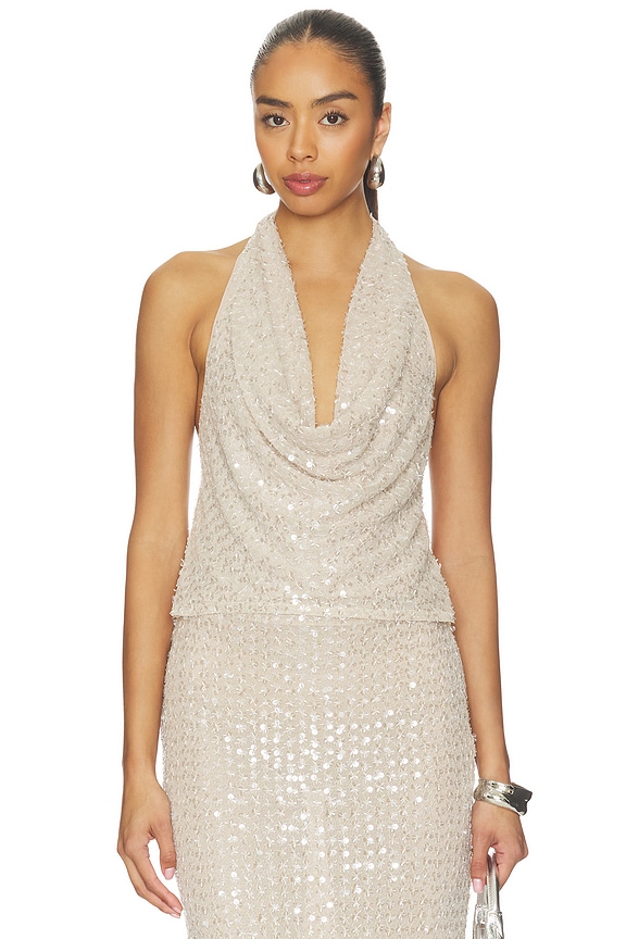 view 1 of 5 Clara Sequin Top in Nude Sequin