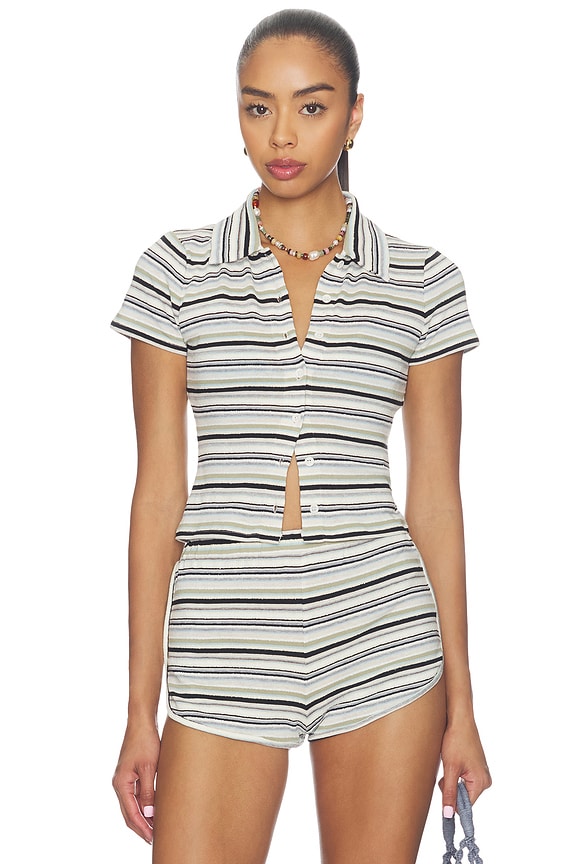 view 1 of 6 Lorraine Top in Neutral Stripe Multi