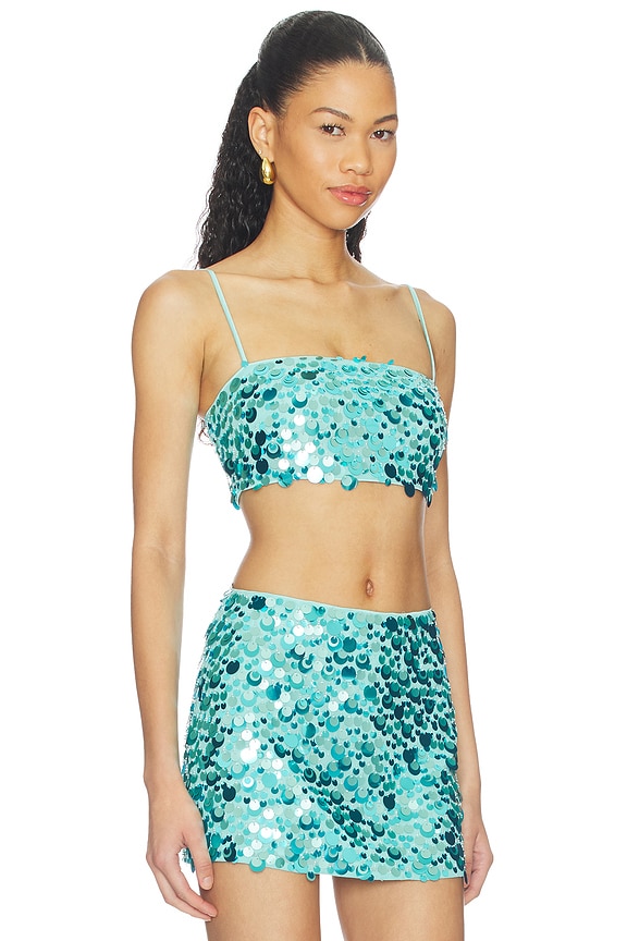 view 2 of 5 Kiki Top in Aqua Blue