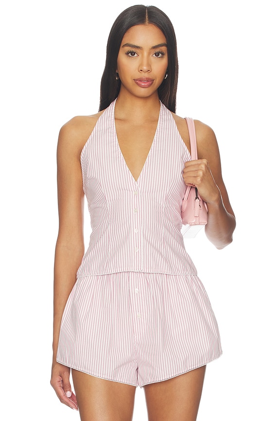 view 1 of 5 Peyton Top in Pink Stripe