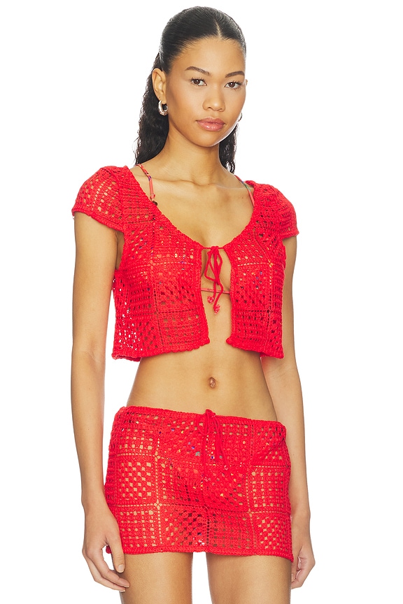 view 2 of 4 Antigua Top in Scarlet Red
