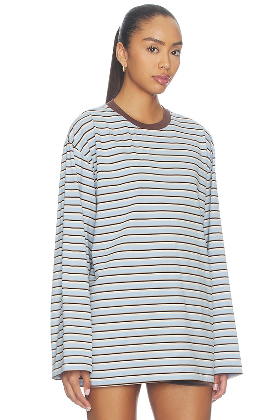 view 2 of 5 Collins Top in Light Blue Stripe Multi