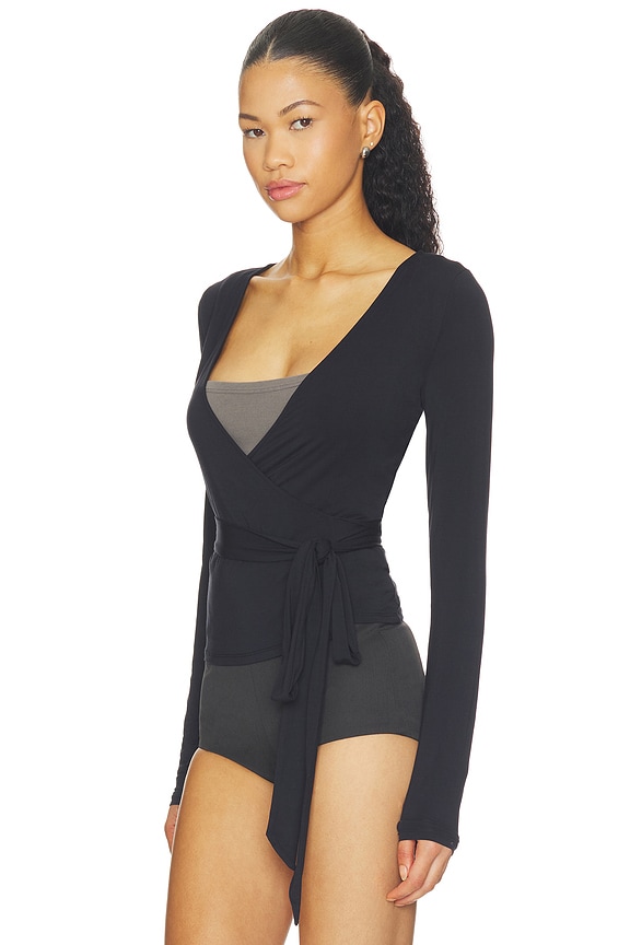 view 2 of 4 Meryl Wrap Top in Black