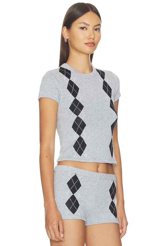 view 2 of 4 Gisselle Argyle Tee in Grey Multi