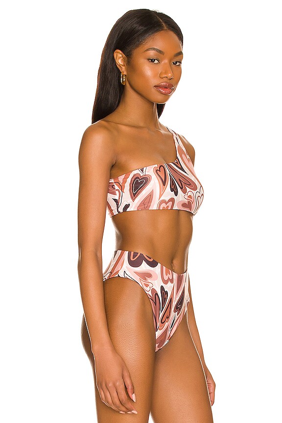 view 2 of 4 The Camille Top in Brown Swirly Hearts