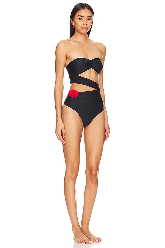 view 2 of 3 Lima Strapless One Piece in Black & Red