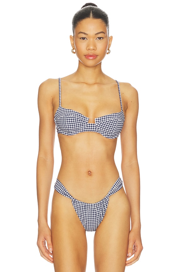 view 1 of 5 Check Me Out Top in Blue Gingham