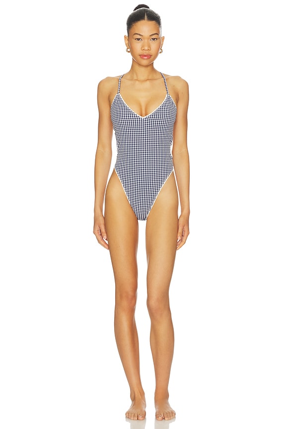 view 2 of 5 Ruby One Piece in Blue Gingham