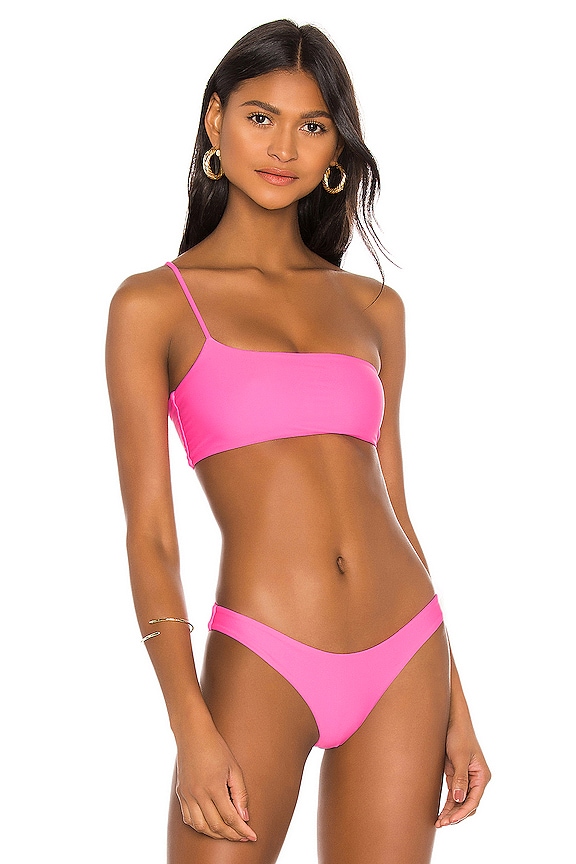 view 1 of 4 Cyan Bikini Top in Hot Pink