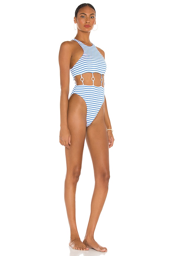 view 2 of 3 MAILLOT DE BAIN 1 PIÈCE ERIKA in Blue & White Stripe